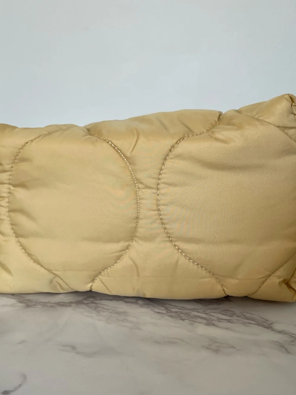Dé Rococo Quilted Pouch Mustard Yellow Cosmetic Bag